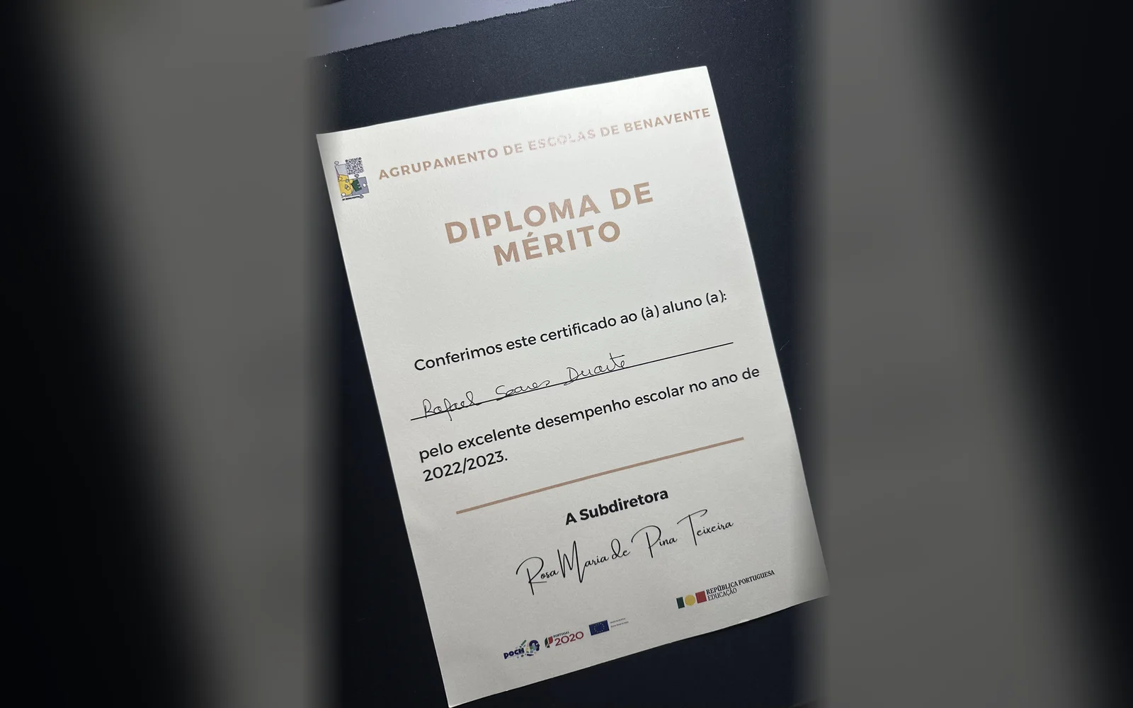 Merit diploma for the 2022/2023 school year
